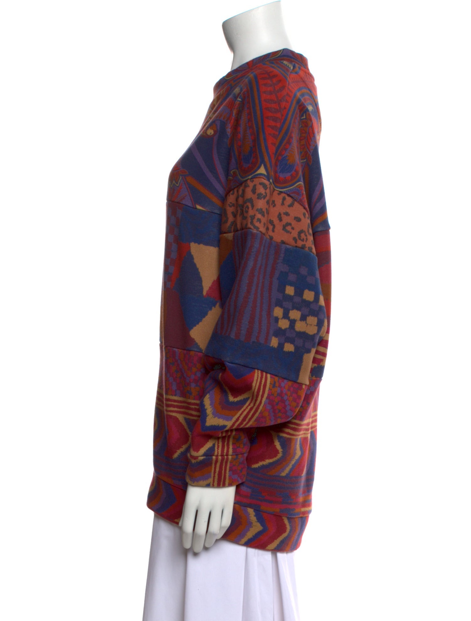 Farm Rio Printed Bateau Neckline Sweater