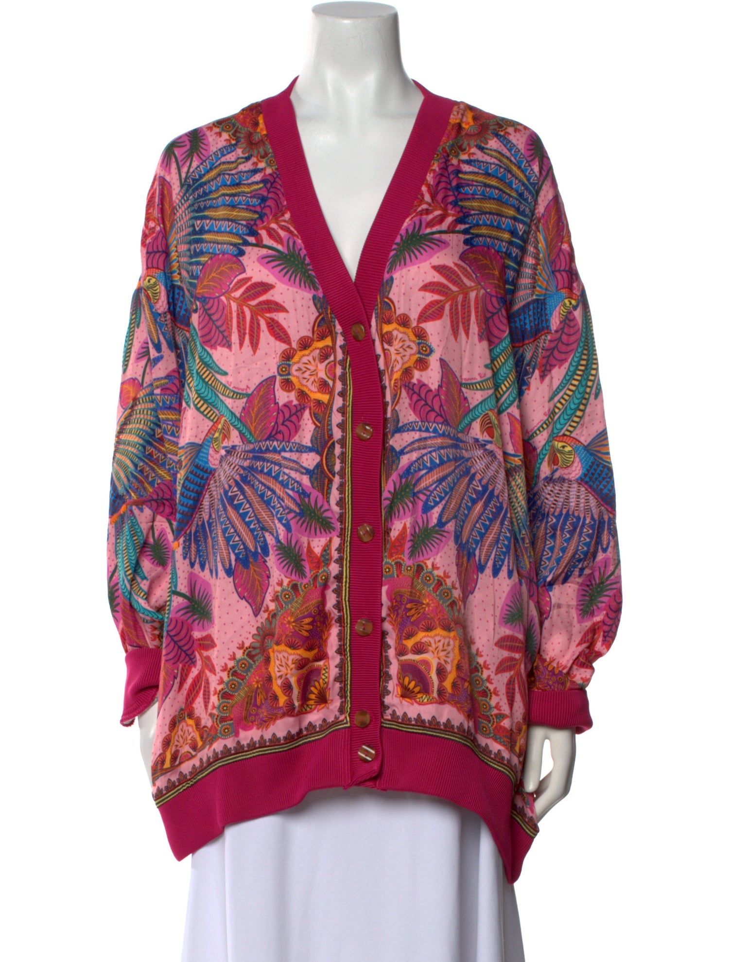 Farm Rio Paisley Print V-Neck Tunic