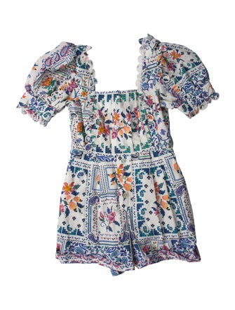 Farm Rio Printed Square Neckline Romper