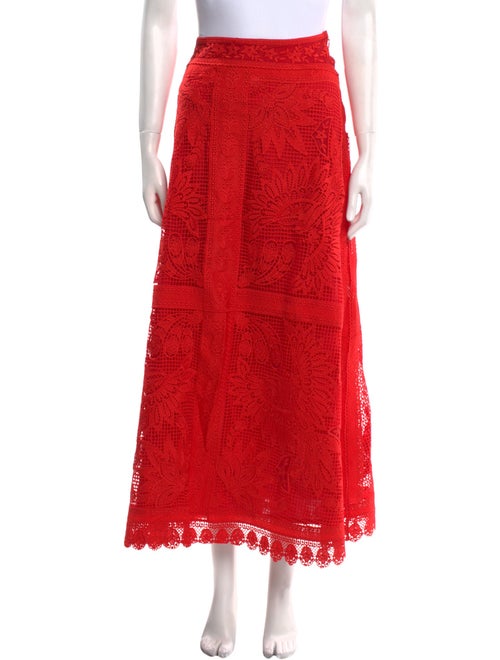Farm Rio Lace Pattern Midi Length Skirt