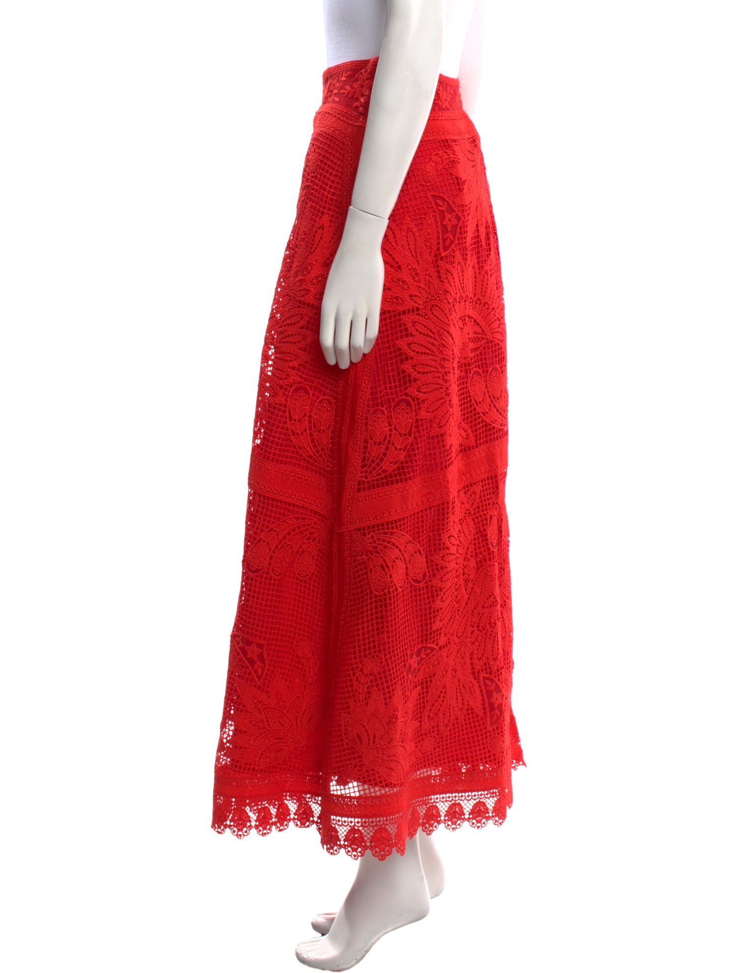 Farm Rio Lace Pattern Midi Length Skirt