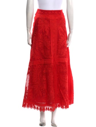 Farm Rio Lace Pattern Midi Length Skirt