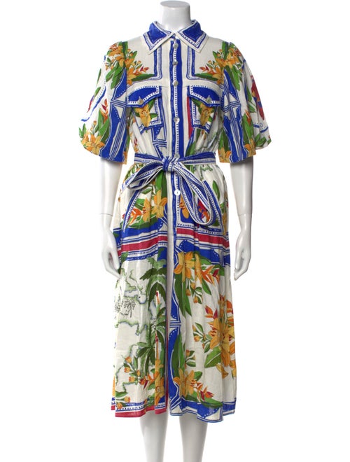 Farm Rio Linen Midi Length Dress