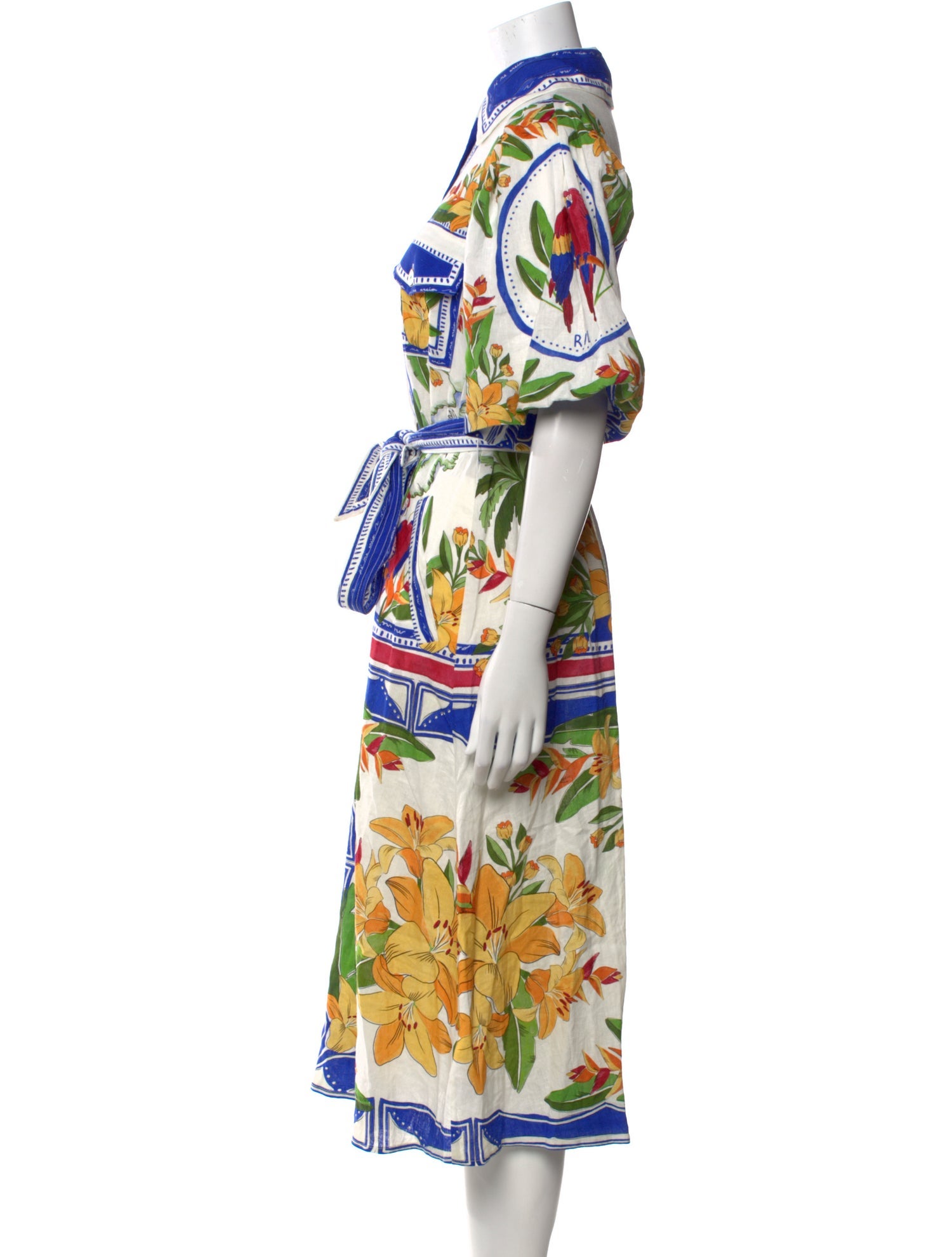 Farm Rio Linen Midi Length Dress