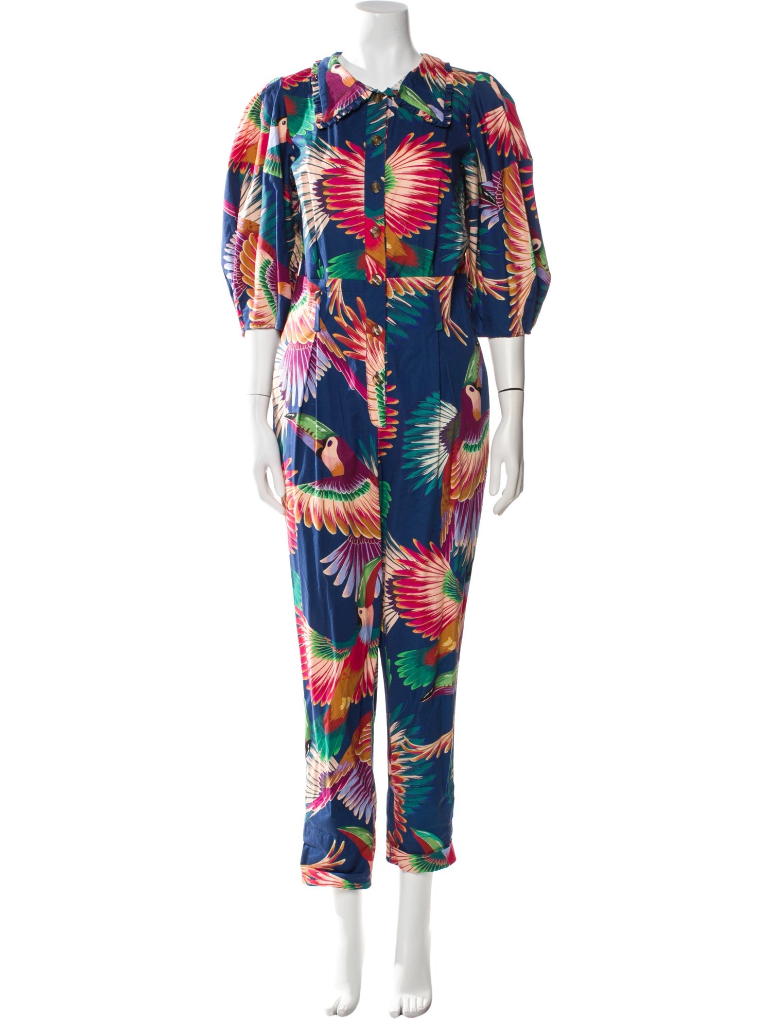 Farm Rio Printed Crew Neck Jumpsuit