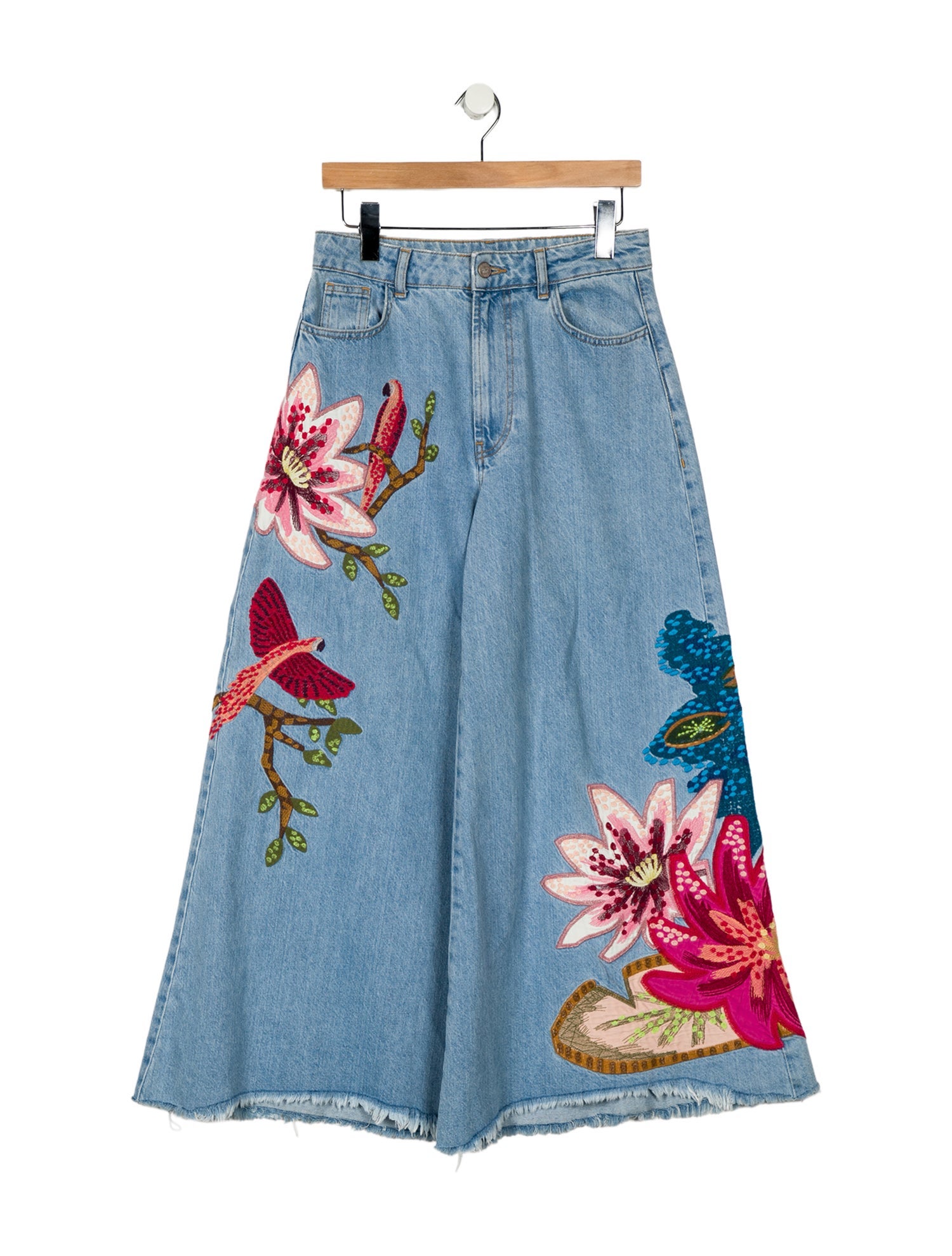 Farm Rio High-Rise Wide Leg Jeans