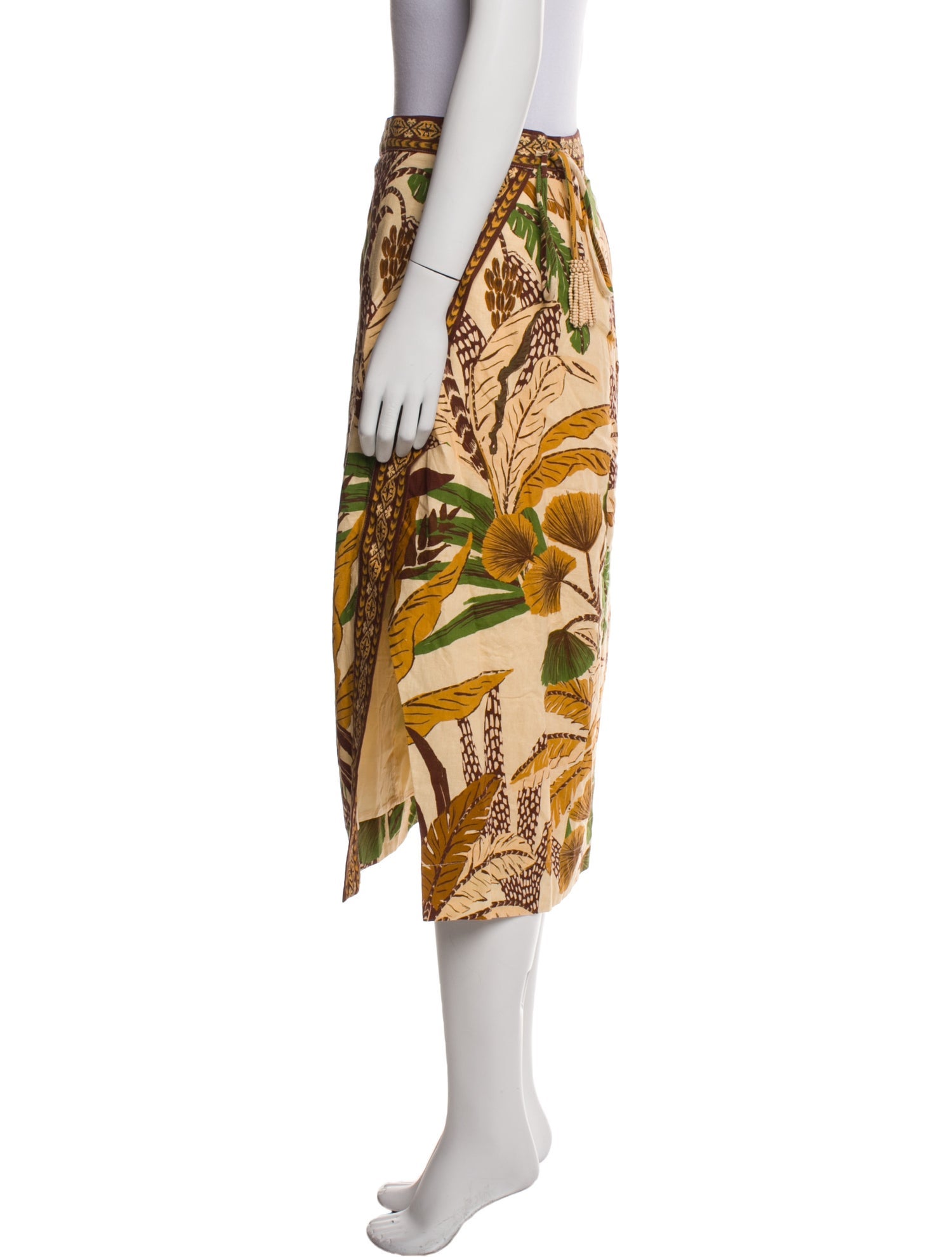 Farm Rio Linen Midi Length Skirt