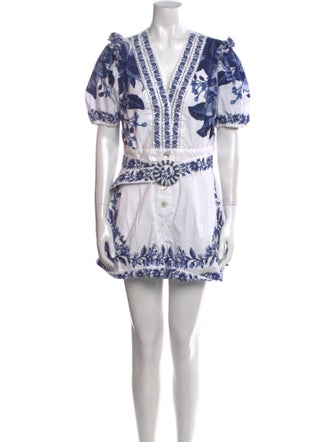 Farm Rio Floral Print V-Neck Romper