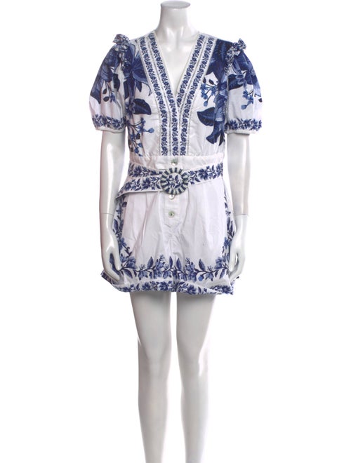 Farm Rio Floral Print V-Neck Romper