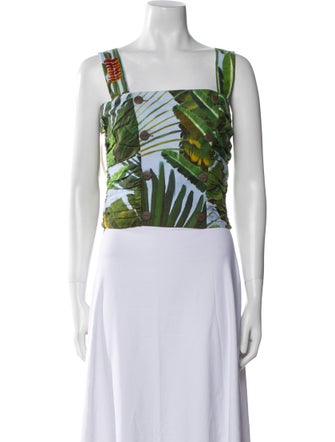 Farm Rio Linen Printed Crop Top