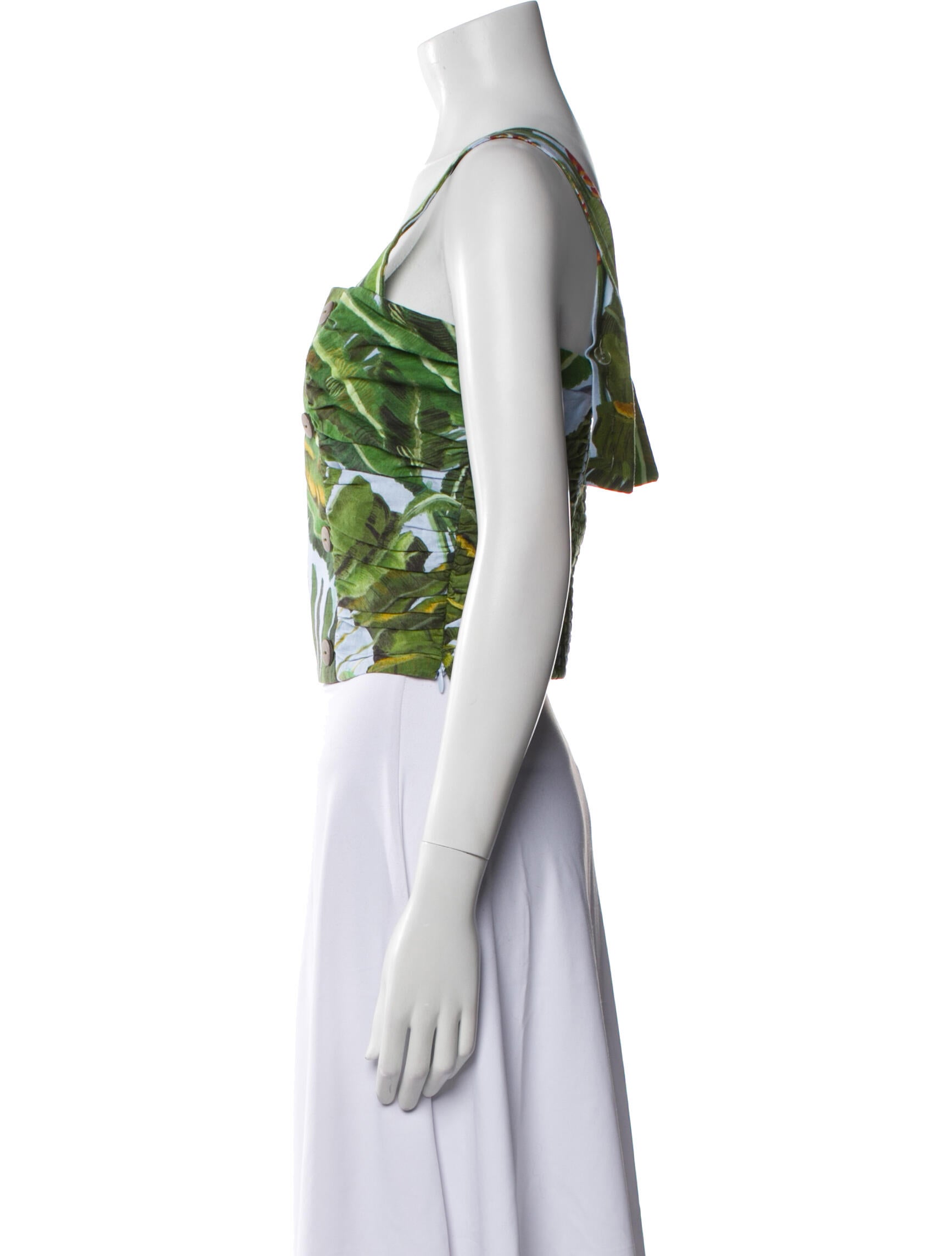 Farm Rio Linen Printed Crop Top