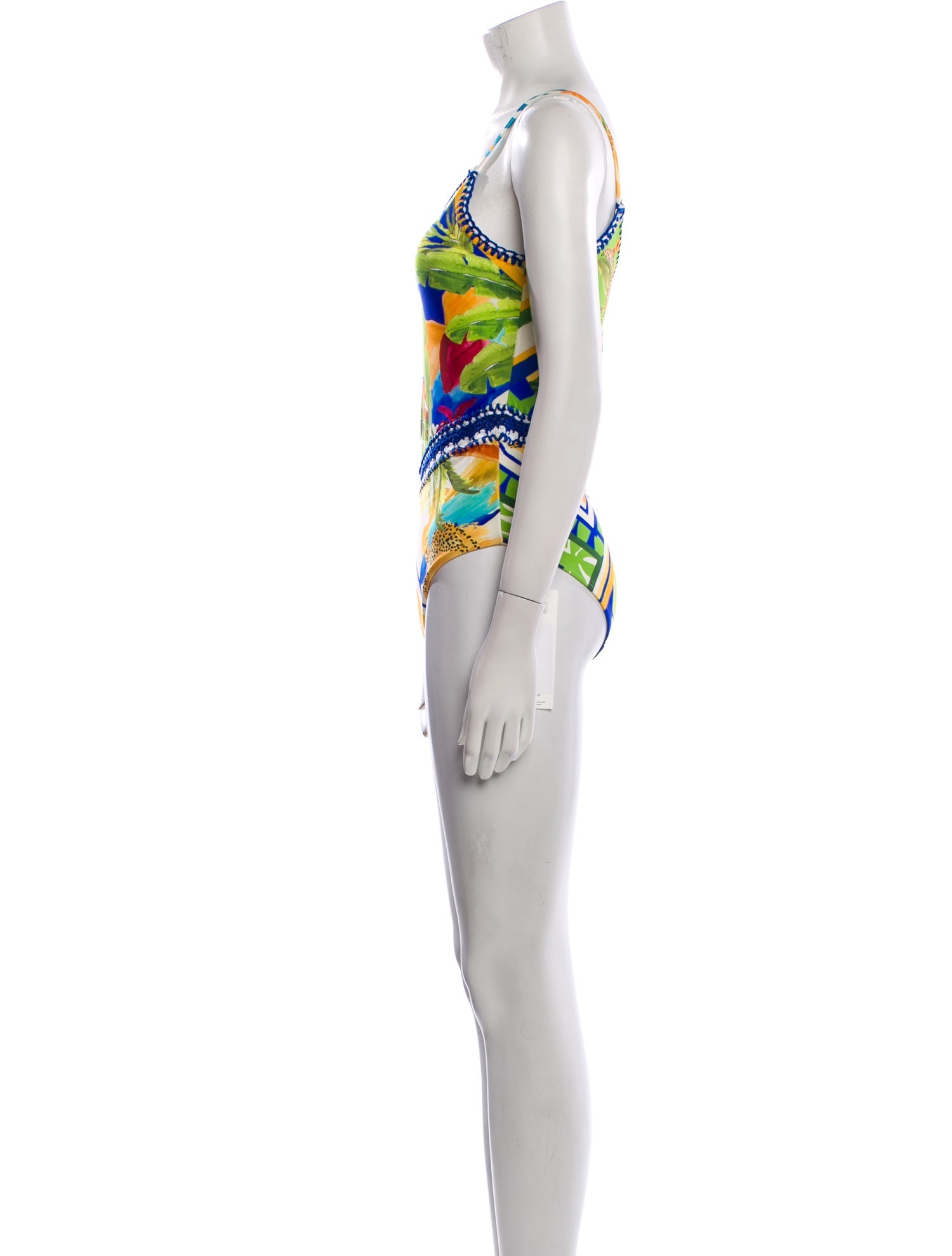 Farm Rio Floral Print Crochet Trim One-Piece w/ Tags