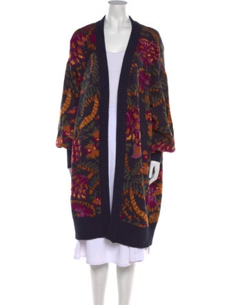 Farm Rio Printed Open Front Sweater