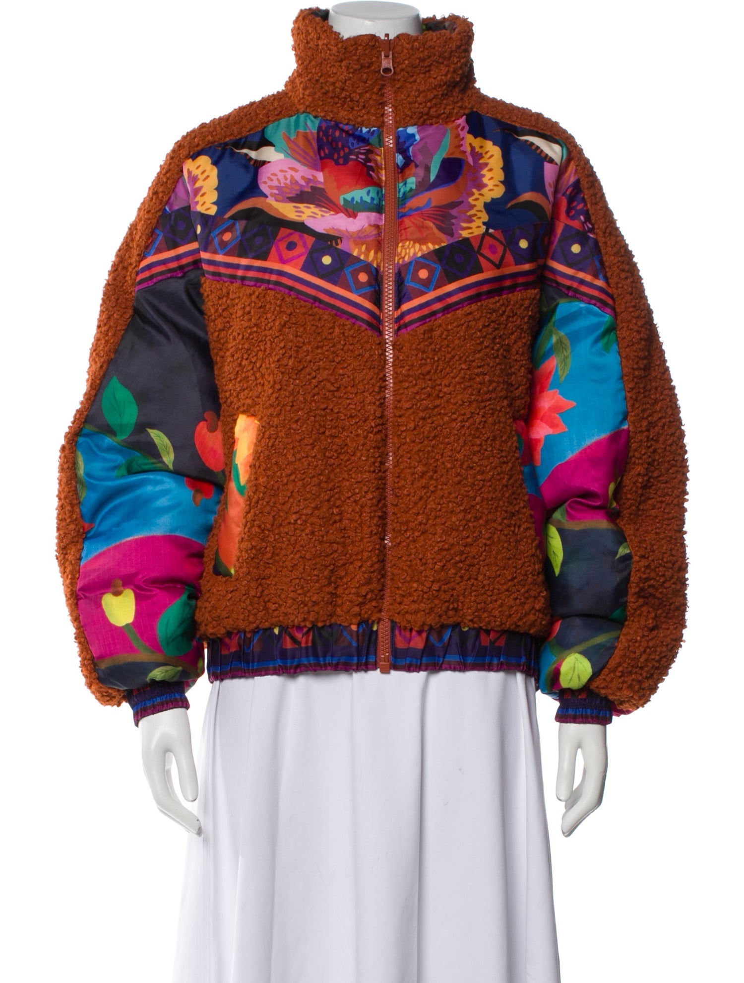 Farm Rio Printed Faux Fur Jacket