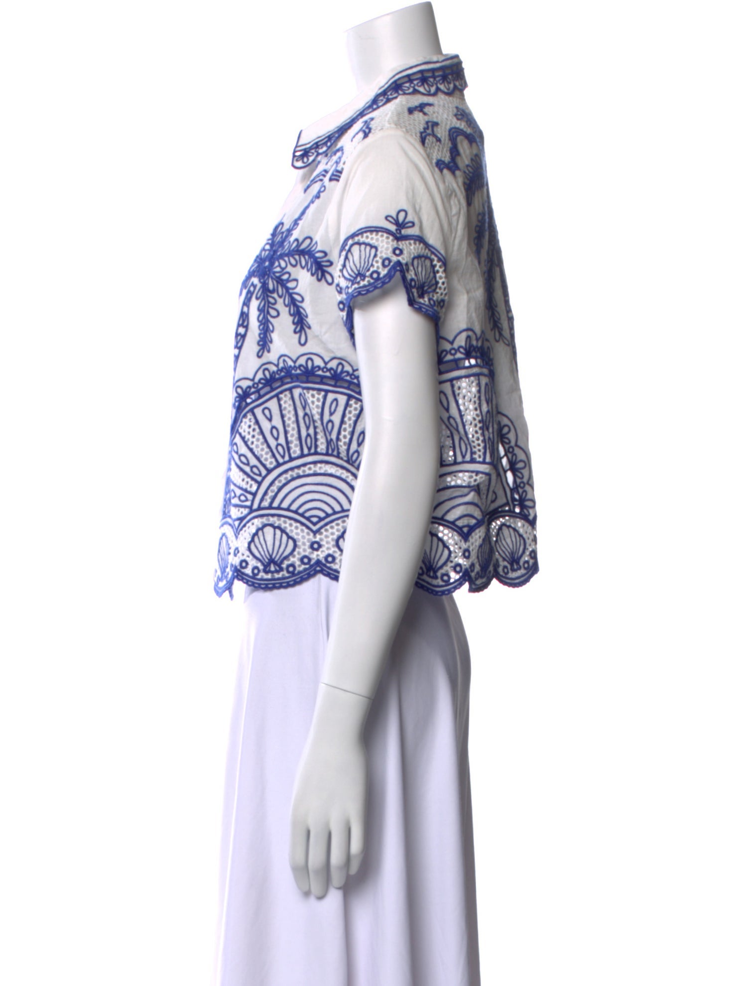 Farm Rio Printed Short Sleeve Button-Up Top w/ Tags