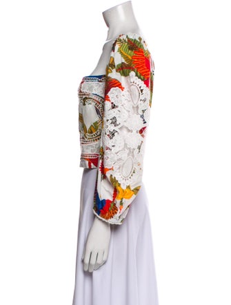 Farm Rio Printed Square Neckline Crop Top