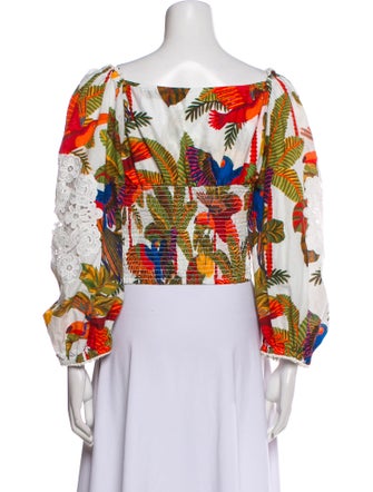 Farm Rio Printed Square Neckline Crop Top