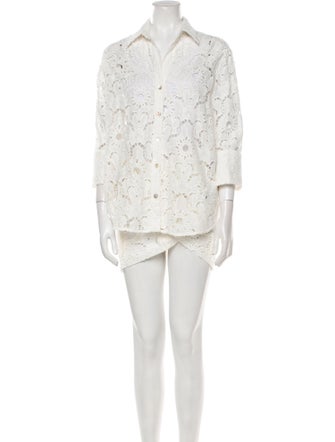 Farm Rio Lace Pattern Embroidered Accent Skirt Set