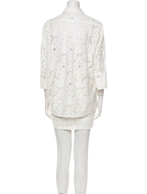 Farm Rio Lace Pattern Embroidered Accent Skirt Set