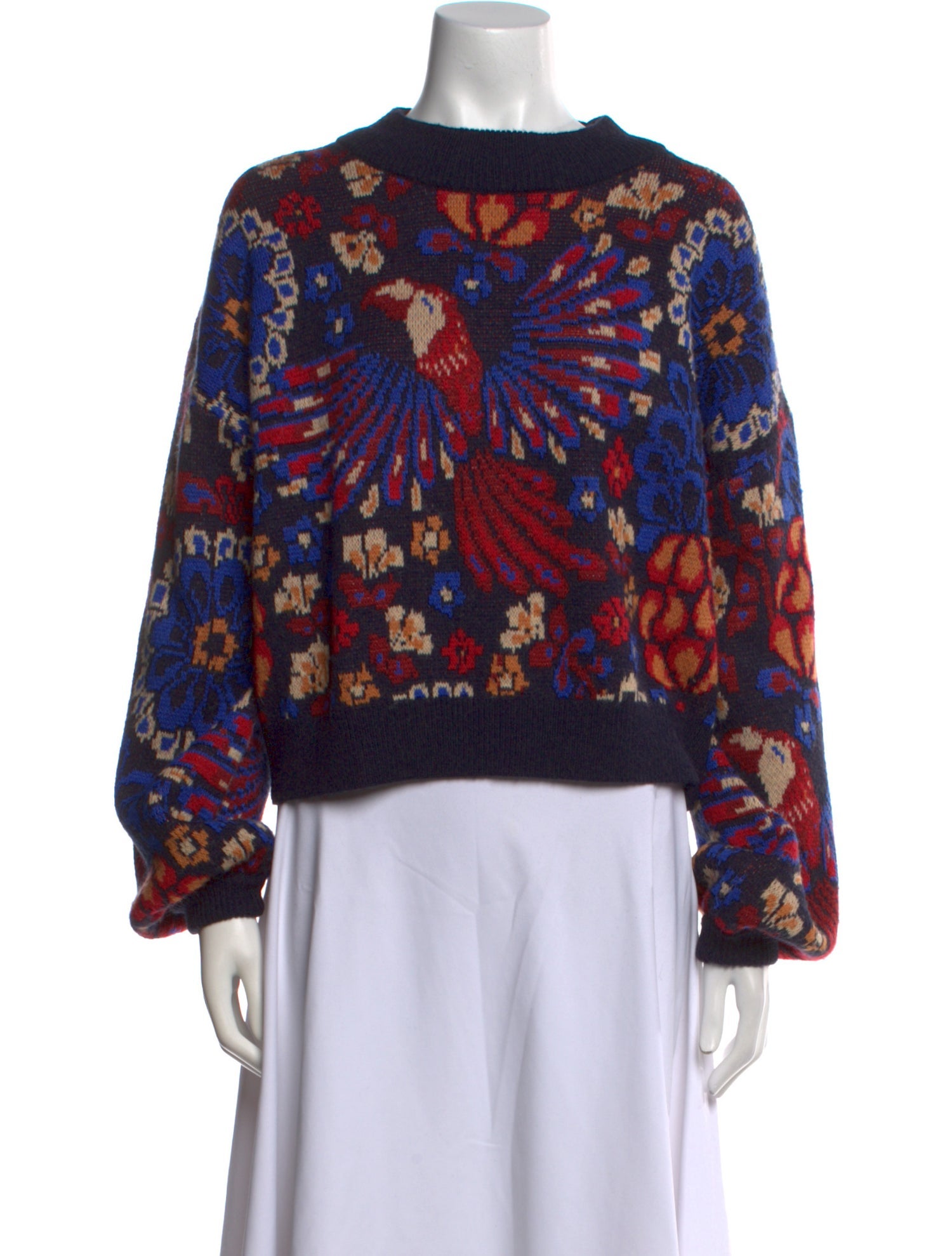 Farm Rio Printed Scoop Neck Sweater