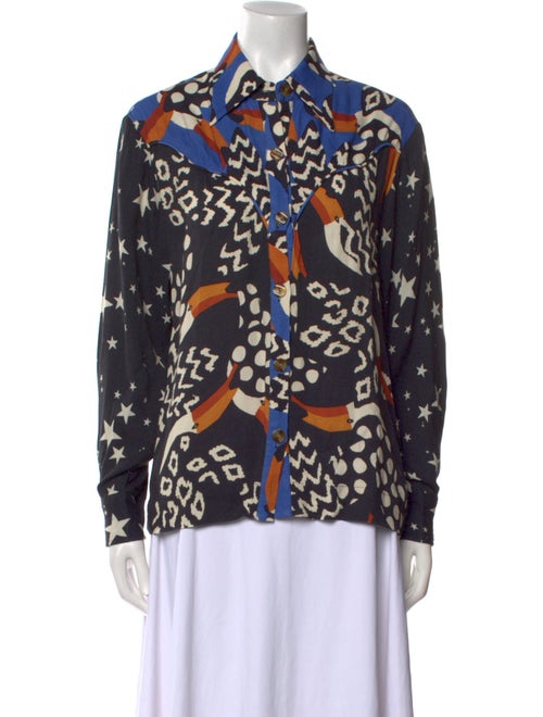 Farm Rio Printed Long Sleeve Button-Up Top