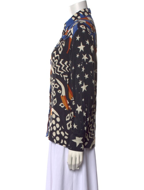 Farm Rio Printed Long Sleeve Button-Up Top