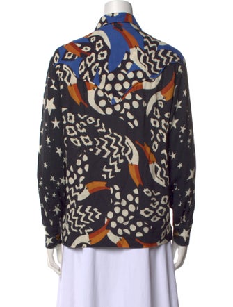Farm Rio Printed Long Sleeve Button-Up Top