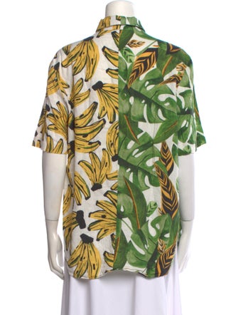Farm Rio Printed Short Sleeve Button-Up Top
