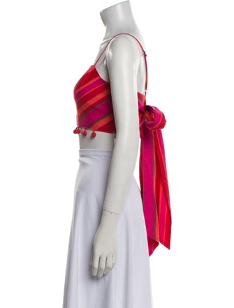 Farm Rio Striped Square Neckline Crop Top