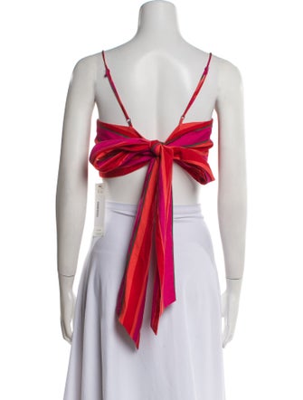 Farm Rio Striped Square Neckline Crop Top