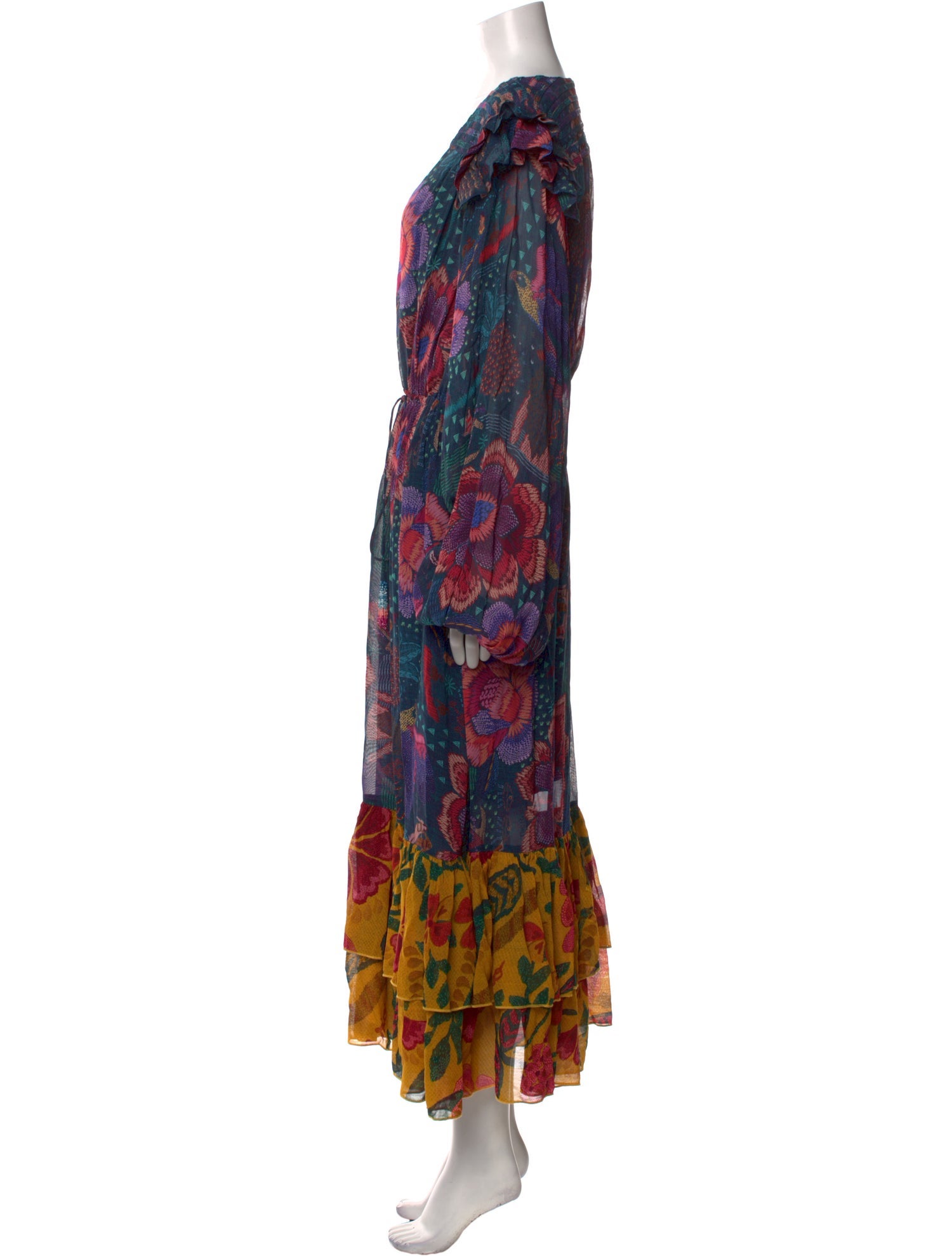 Farm Rio Floral Print Long Dress