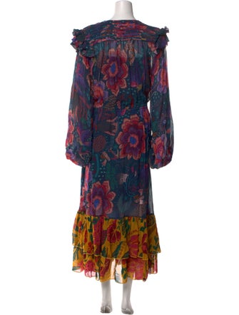 Farm Rio Floral Print Long Dress