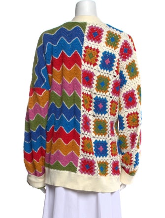 Farm Rio Printed V-Neck Sweater