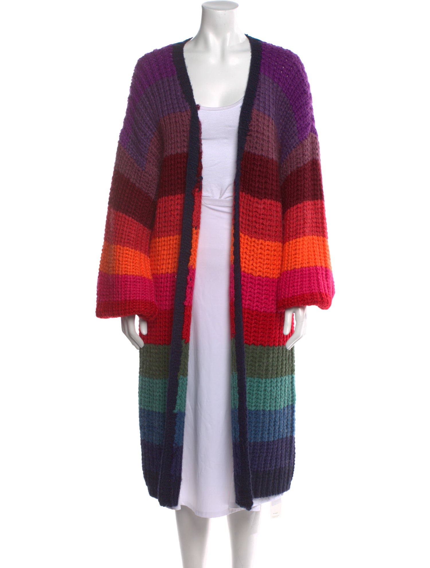 Farm Rio Striped Open Front Sweater