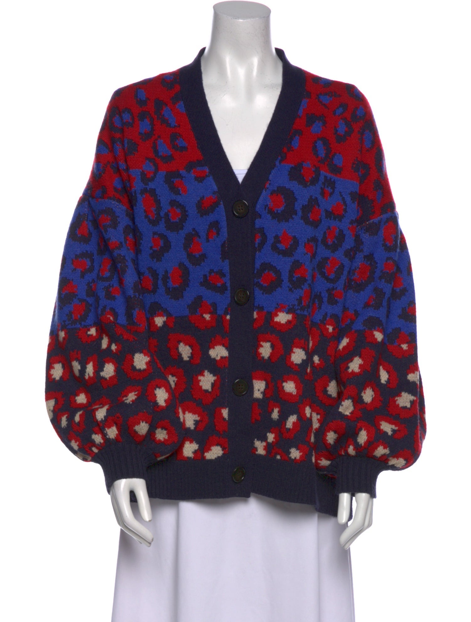 Farm Rio Printed V-Neck Sweater