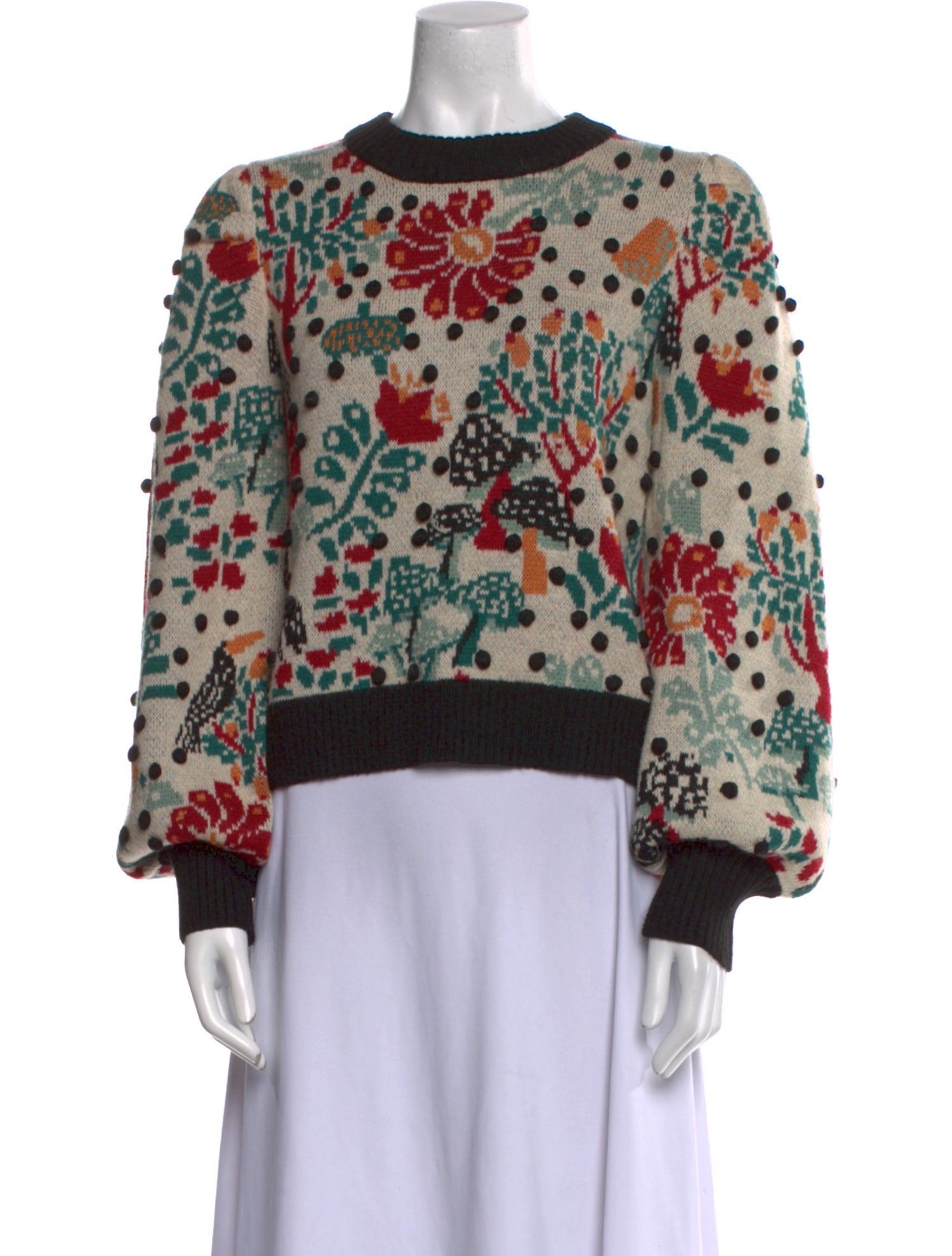 Farm Rio Printed Crew Neck Sweater