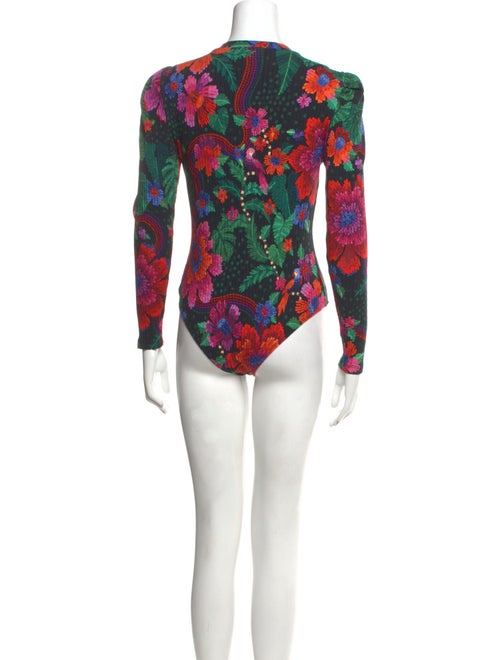 Farm Rio Floral Print Mock Neck Bodysuit