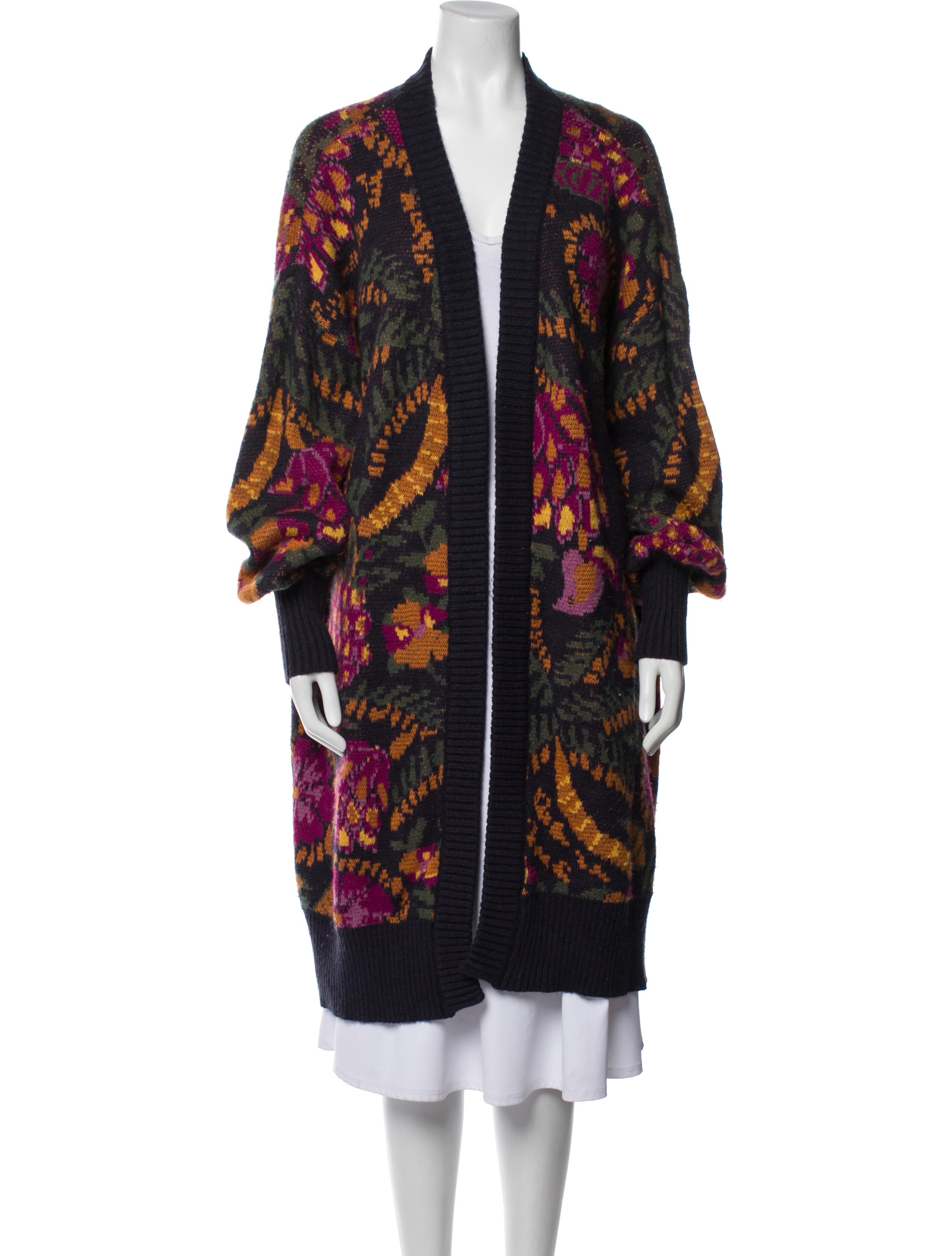 Farm Rio Printed V-Neck Sweater