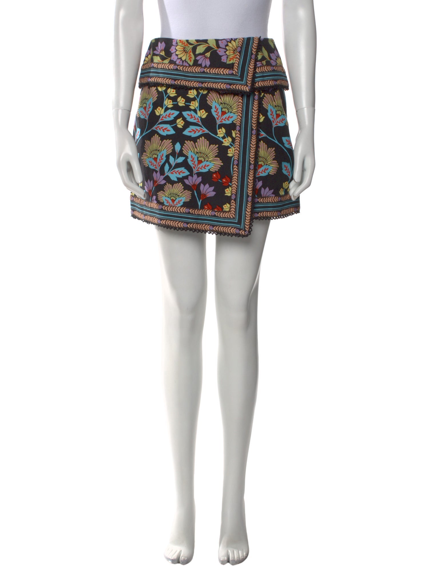 Farm Rio Floral Print Mini Skirt