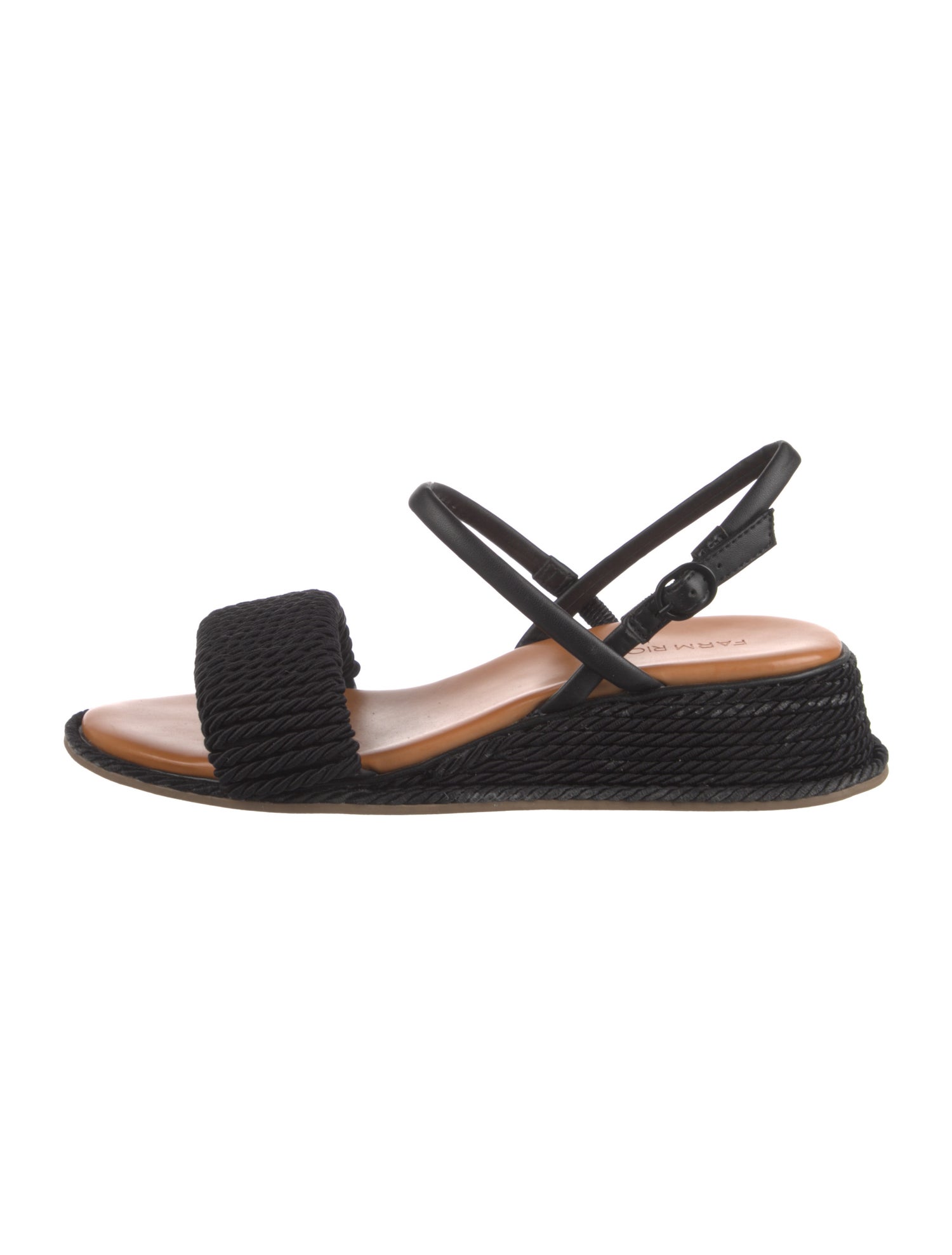 Farm Rio Leather Braided Accents Slingback Sandals