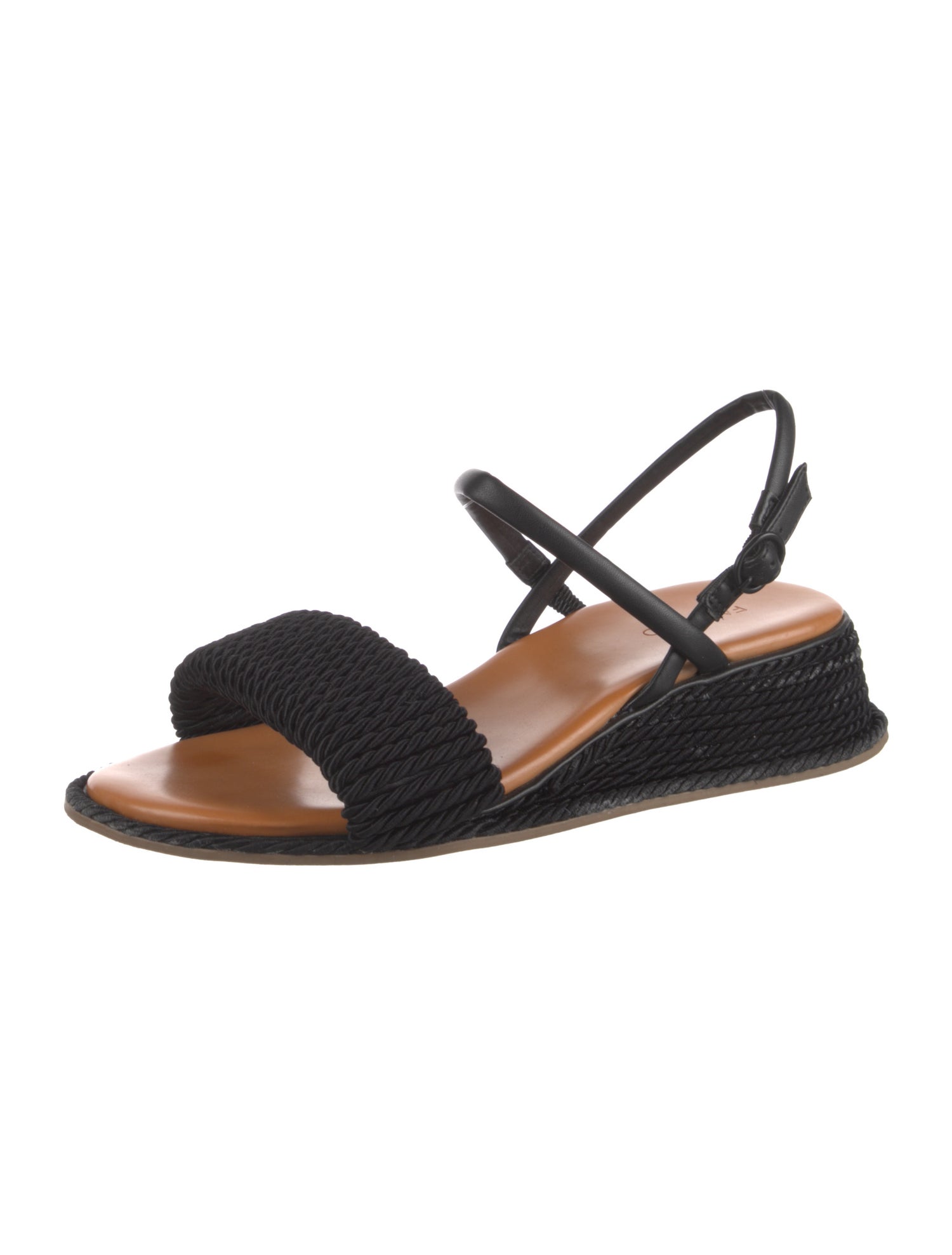 Farm Rio Leather Braided Accents Slingback Sandals