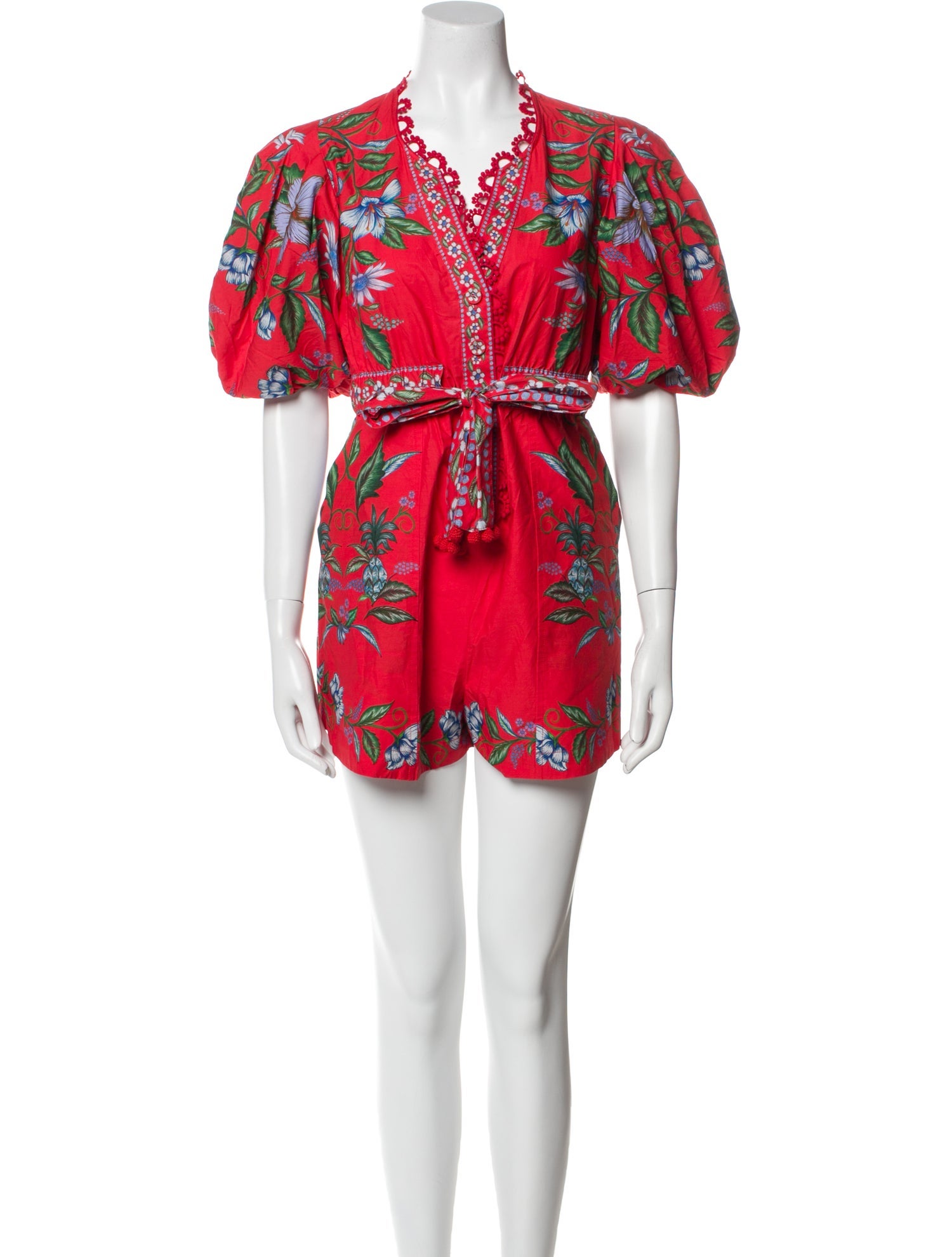 Farm Rio Floral Print V-Neck Romper w/ Tags