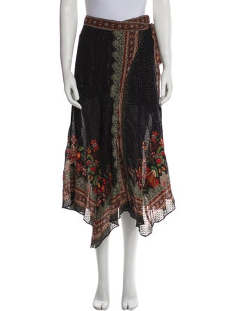 Farm Rio Floral Print Midi Length Skirt