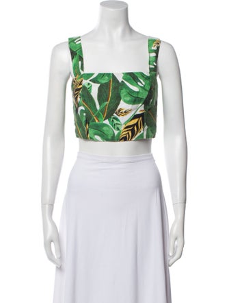 Farm Rio Linen Printed Crop Top