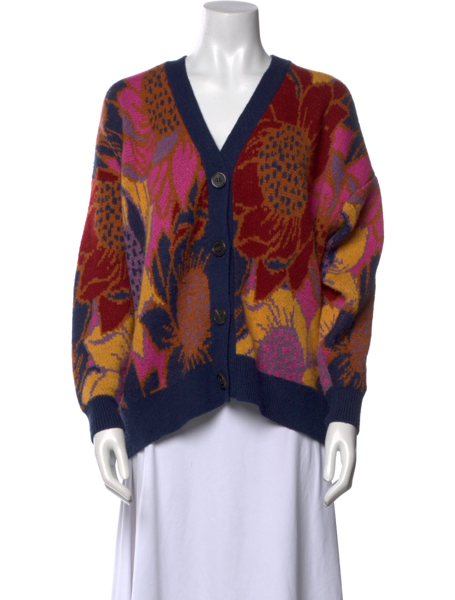 Farm Rio Printed V-Neck Sweater