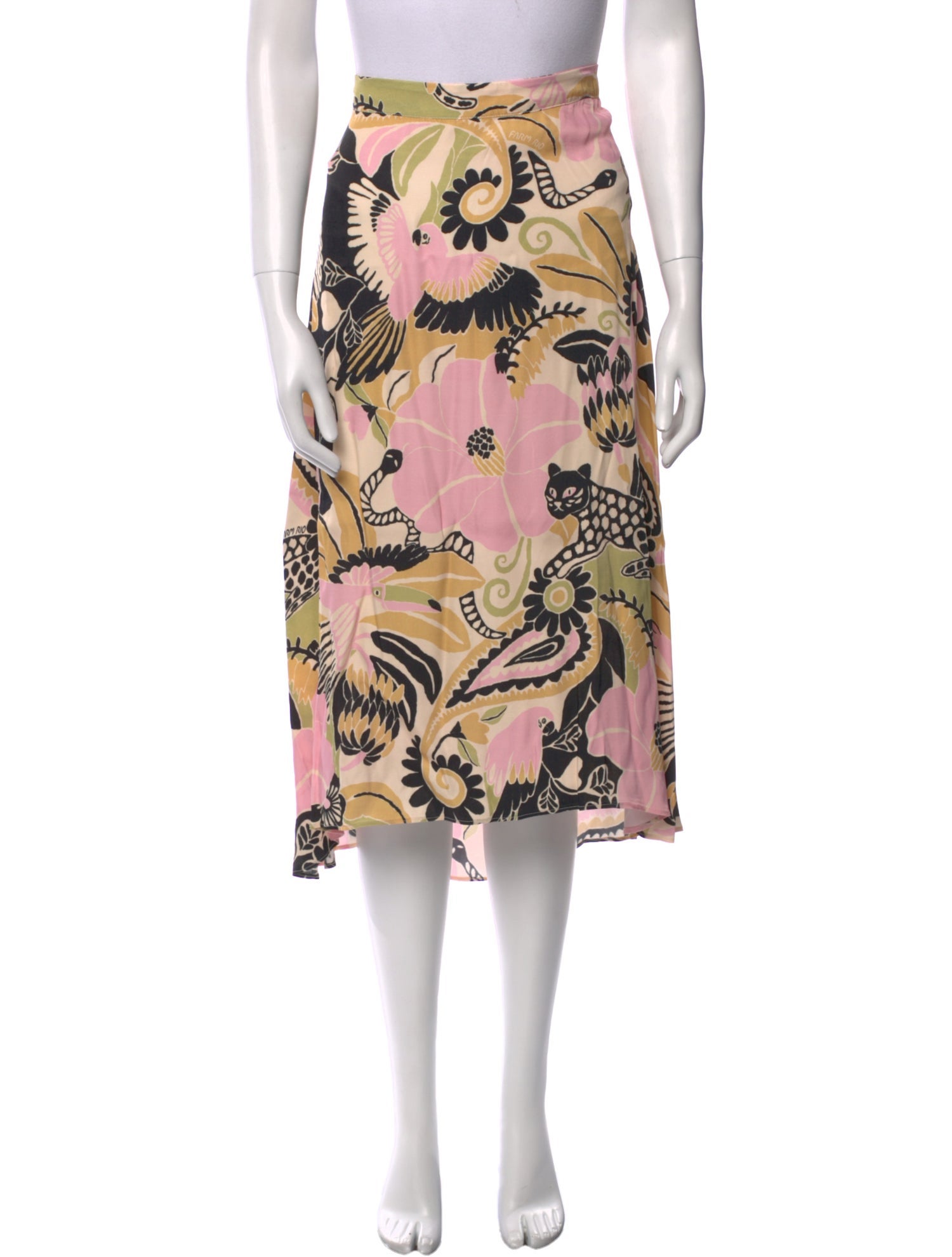 Farm Rio Floral Print Midi Length Skirt