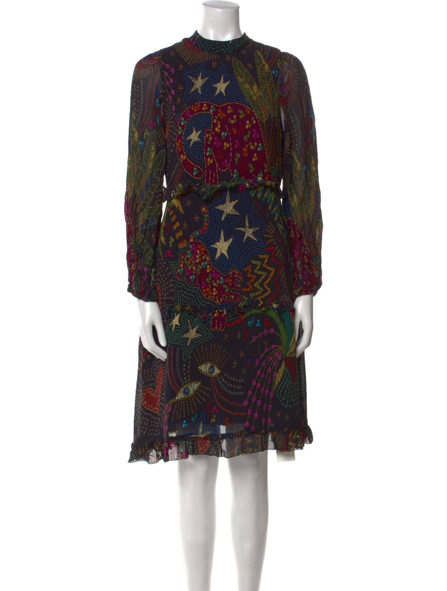 Farm Rio Printed Knee-Length Dress