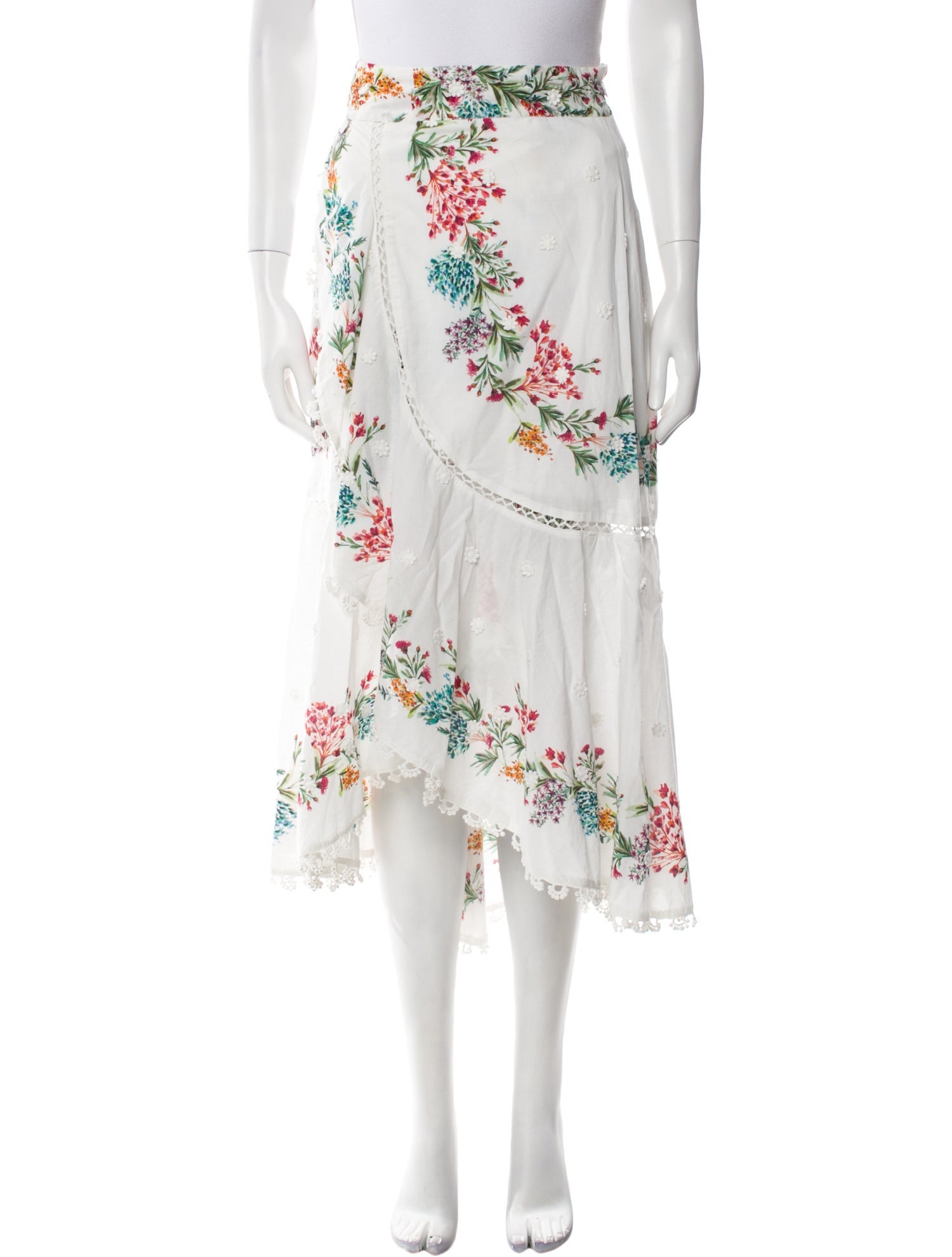 Farm Rio Floral Print Midi Length Skirt