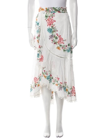 Farm Rio Floral Print Midi Length Skirt