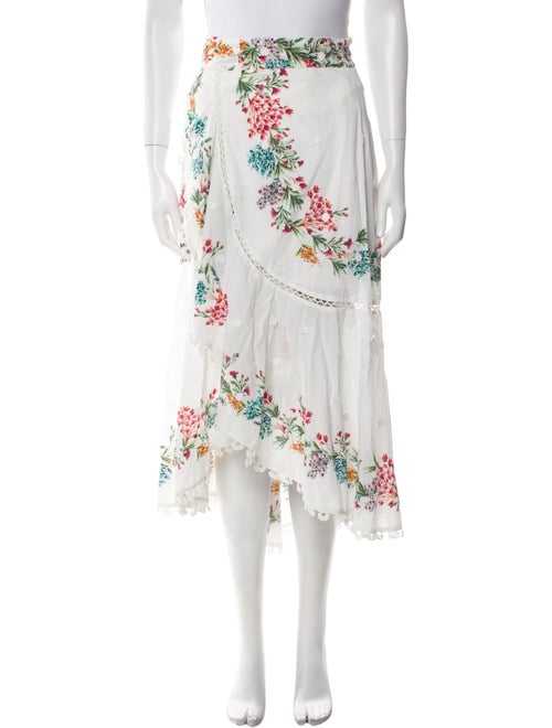 Farm Rio Floral Print Midi Length Skirt